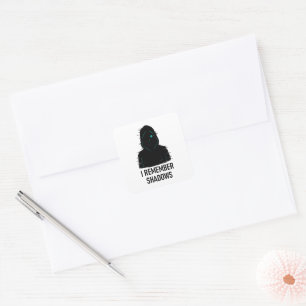 I Remember Shadows - Glitched Hooded Figure Design Square Sticker