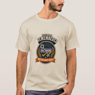 I Remembered the Password Retro Tech Humour Badge T-Shirt