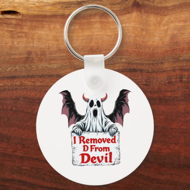 I Removed D from Devil – Dark Fantasy Gothic  Key Ring (Front)