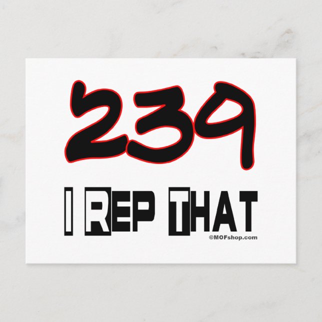 I Rep That 239 Area Code Postcard (Front)