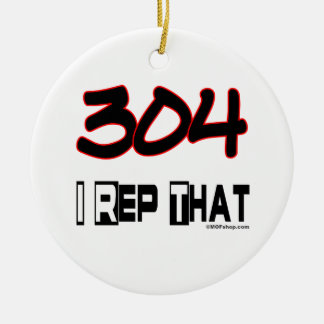 I Rep That 304 Area Code Ceramic Tree Decoration