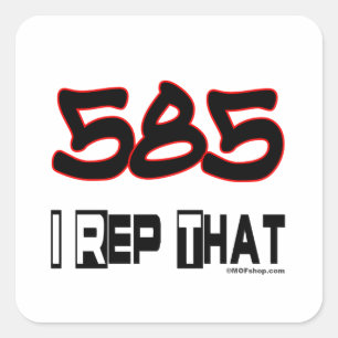 I Rep That 585 Area Code Square Sticker