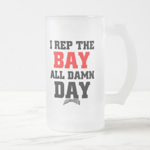 I Rep The Bay Frosted Glass Beer Mug