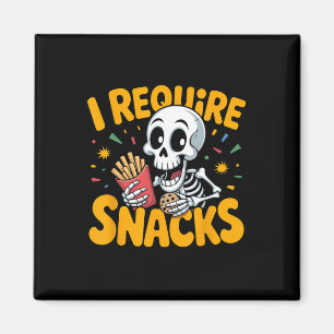 I Require Snacks Fun Halloween Skeleton Meme Fast Magnet