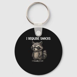 I Require Snacks Funny Racoon Meme Snack Lover Hu Key Ring