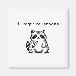 I Require Snacks Racoon Funny Angry Trash Panda M Magnet