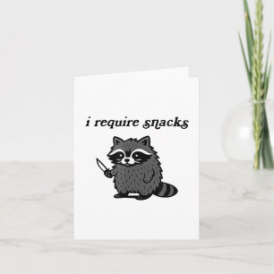 I Require Snacks Racoon Shirt Men Women Funny Rac Card