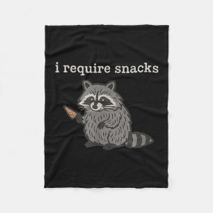 I Require Snacks Racoon Shirt Men Women Funny Rac Fleece Blanket