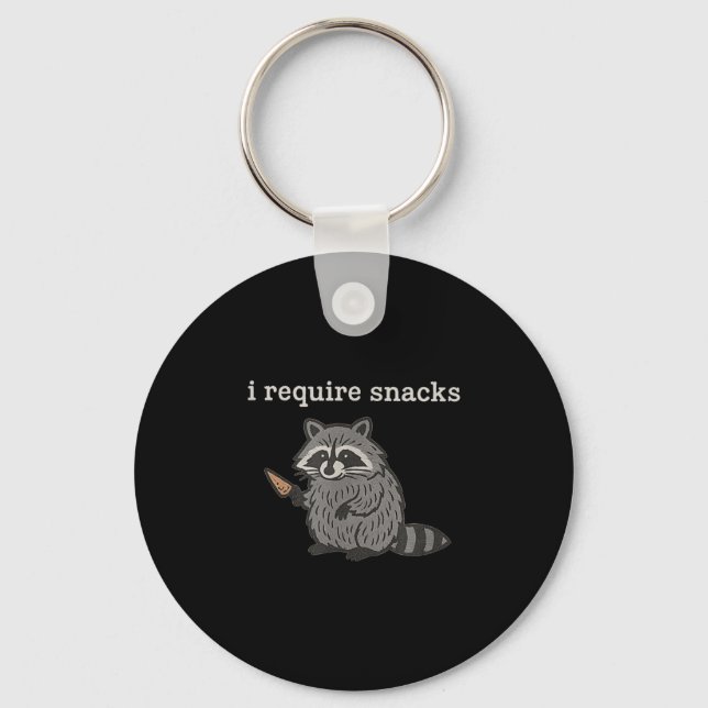 I Require Snacks Racoon Shirt Men Women Funny Rac Key Ring (Front)