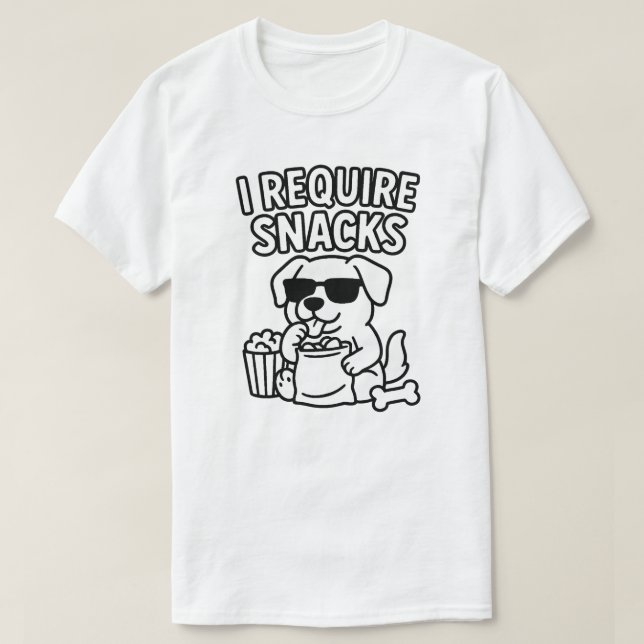 I REQUIRE SNACKS T-Shirt (Design Front)