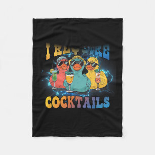 I Require Tails Cruise Duck Drinking Vacation Humo Fleece Blanket