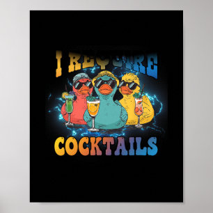 I Require Tails Cruise Duck Drinking Vacation Humo Poster
