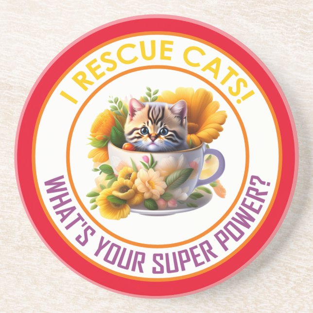 I RESCUE CATS! COASTER (Front)