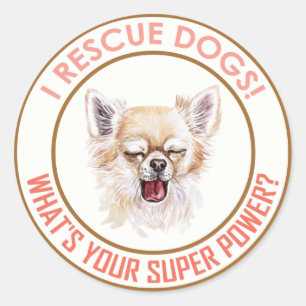 I RESCUE DOGS! CLASSIC ROUND STICKER
