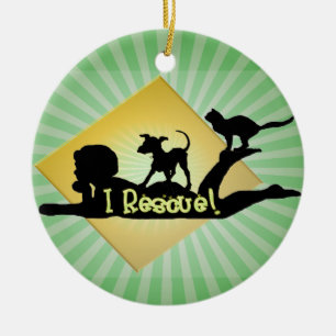 i RESCUE SILHOUETTE Ceramic Tree Decoration