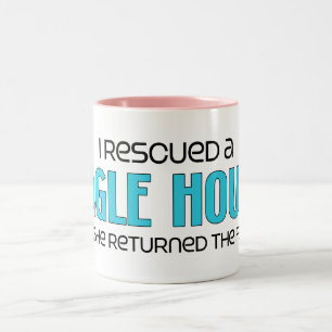 I Rescued a Bagle Hound (Female) Dog Adoption Two-Tone Coffee Mug