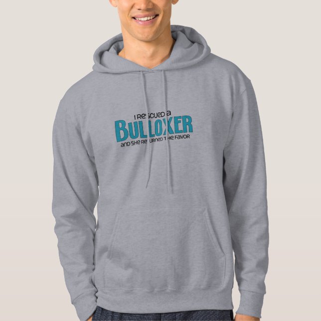 I Rescued a Bulloxer (Female) Dog Adoption Design Hoodie (Front)