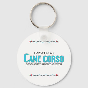 I Rescued a Cane Corso (Female Dog) Key Ring