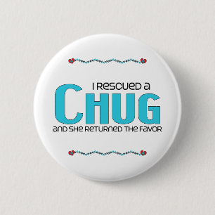 I Rescued a Chug (Female) Dog Adoption Design 6 Cm Round Badge