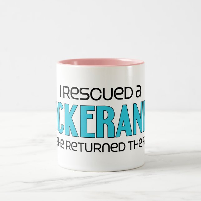 I Rescued a Cockeranian (Female) Dog Adoption Two-Tone Coffee Mug (Center)