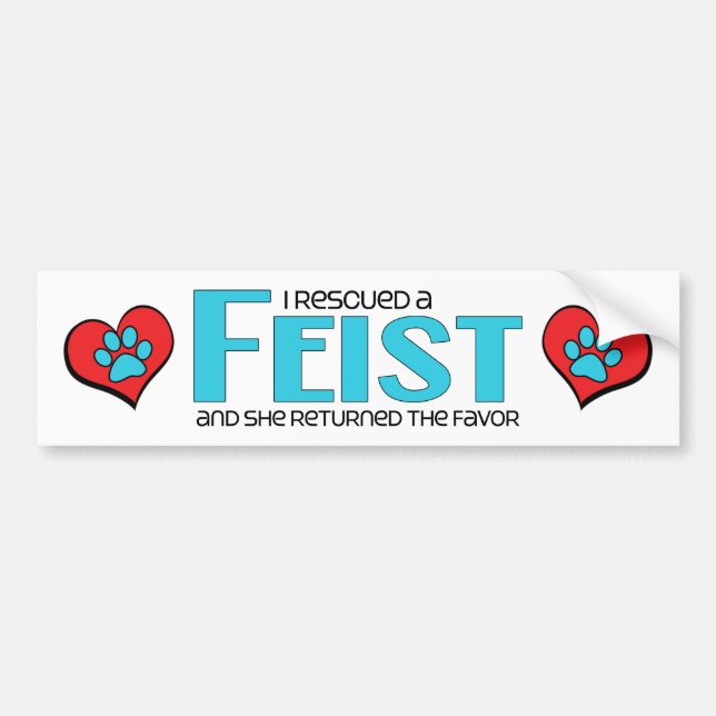 I Rescued a Feist (Female Dog) Bumper Sticker (Front)