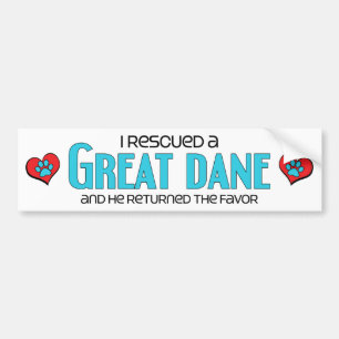I Rescued a Great Dane (Male Dog) Bumper Sticker