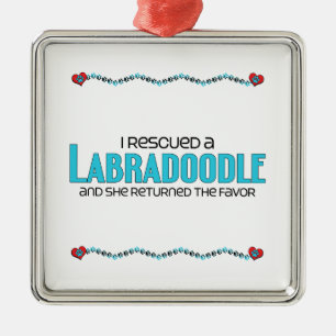 I Rescued a Labradoodle (Female) Dog Adoption Metal Tree Decoration