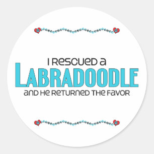 I Rescued a Labradoodle (Male) Dog Adoption Design Classic Round Sticker
