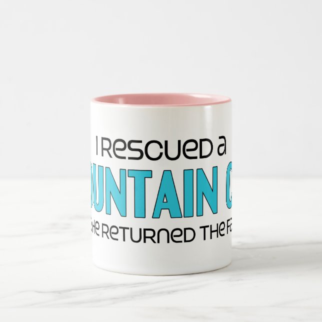 I Rescued a Mountain Cur (Male Dog) Two-Tone Coffee Mug (Center)
