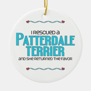 I Rescued a Patterdale Terrier (Female Dog) Ceramic Tree Decoration