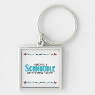 I Rescued a Schnoodle (Male) Dog Adoption Design Key Ring