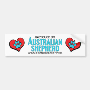 I Rescued an Australian Shepherd (Female Dog) Bumper Sticker