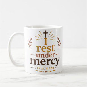 I Rest Under Mercy Inspiring Christian Comfort Coffee Mug