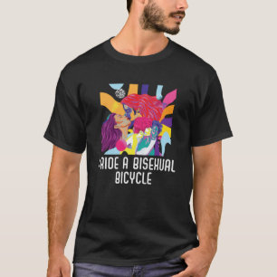 I Ride A Bisexual Bicycle Bisexual Rainbow Pride L T-Shirt