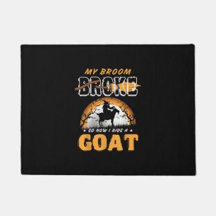 I Ride A Goat Funny Farming Halloween Farmer Gifts Doormat