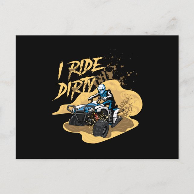 I Ride Dirty Offroad Extreme Sport Motorsport Gift Postcard (Front)