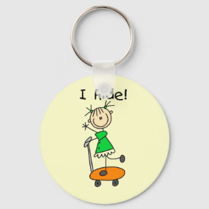 I Ride - Girl on Scooter Key Ring