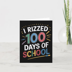 I Rizzed 100 Days Of School Funny Student Teacher  Card