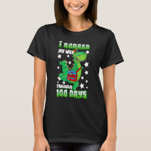 I Roared My Way Through 100 Days Of School Dinosau T-Shirt