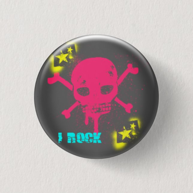 I Rock 3 Cm Round Badge (Front)