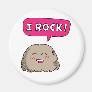I Rock, Cute Cartoon Rock Humour Magnet