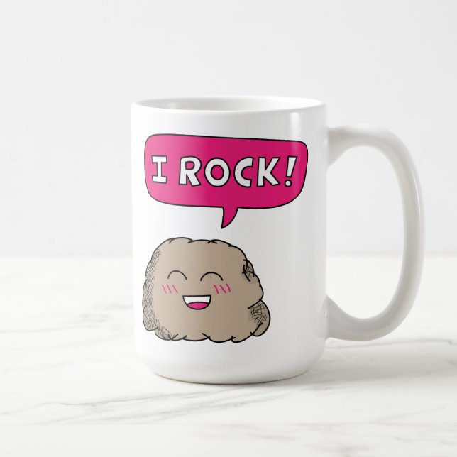 I Rock Cute Rock Pun Humour Mug (Right)