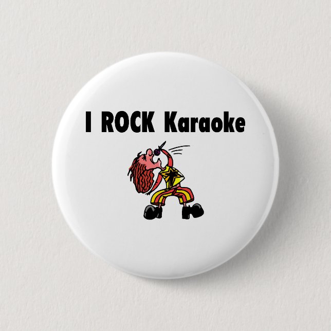I Rock Karaoke 6 Cm Round Badge (Front)