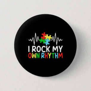 I Rock My Own Rhythm Autism Awareness Boys Kids  6 Cm Round Badge