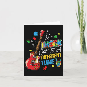 I Rock Out To A Different Tune Autism Awareness Gu Card