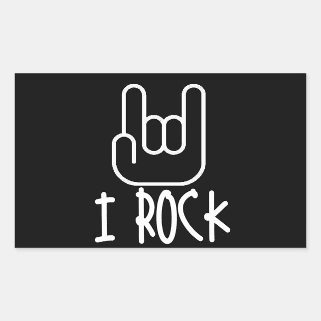 I Rock! Rectangular Sticker (Front)