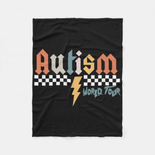 I Rock The Spectrum Autism World Tour Autism Aware Fleece Blanket