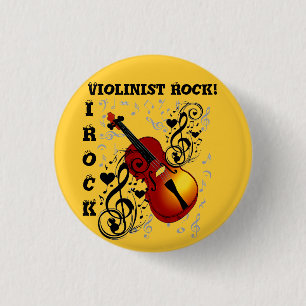 I Rock!-Violinist Rock _ 3 Cm Round Badge