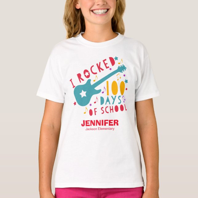 I Rocked 100 Days of School Cute Funny T-Shirt (Front)