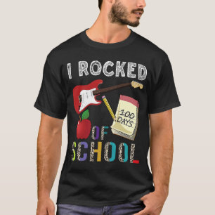 I Rocked 100 Days Of School Guitar Music 100th Da T-Shirt